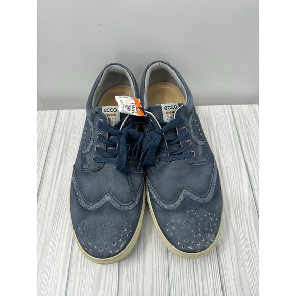 ECCO Classic Blue Wingtip Leather Golf Shoes US 11 EUR 44 Extra Width Spikeless‎ - Picture 5 of 6